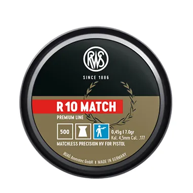 نمای جلویی قوطی ساچمه 4 49 RWS R10 Match 7Gr کالیبر 4 5 میلی‌متر